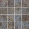 Daltile Continental Slate Mosaic Straight Joint 3x3 Tuscan Blue