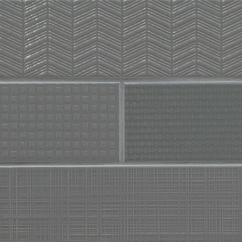 MSI Urbano Graphite 3D Mix - 4"x12" Swatch