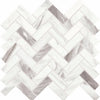 Daltile Eclessia Marble Mosaic Herringbone Volakas