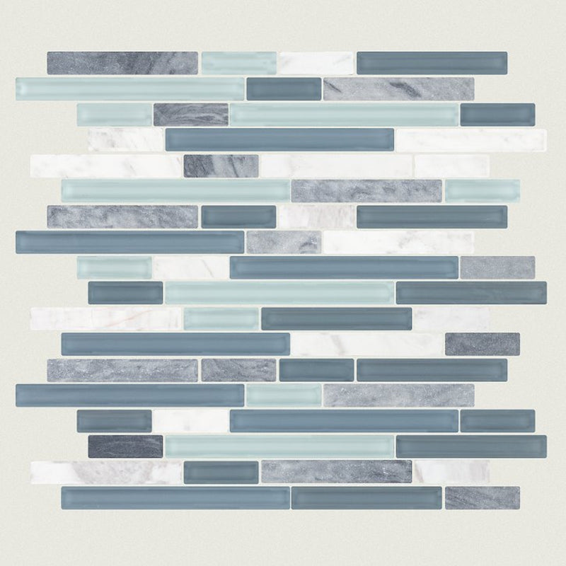 Shaw Tile Awesome Mix Waterfall Random Linear Mosaic Wall