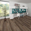 Shaw Vinyl Floorte Starting Line Weathered Brown Room Scene